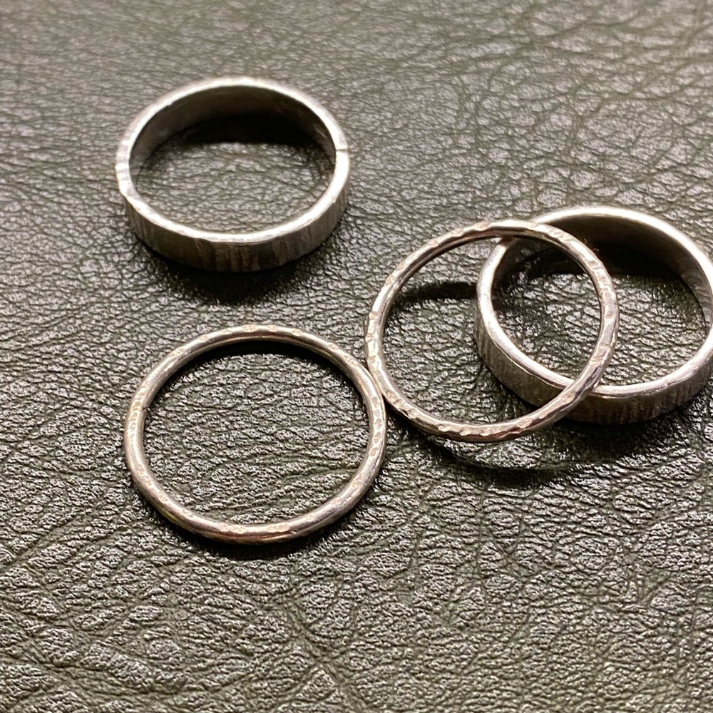 Silver Textured Ring Set - Picture 7 of 16